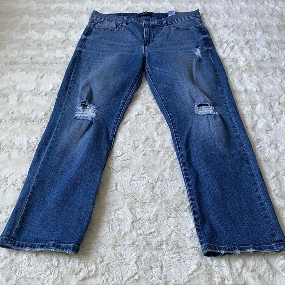 Banana Republic Women's Blue Distressed Girlfriend Jeans Size 32 - Picture 4 of 6
